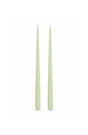 Conjunto de 2 Velas Cônicas Decorativas Verde Candy em Parafina 33cm