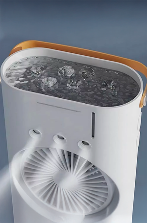 Ventilador Umidificador Duplo Torre 3 Velocidades Portátil Climatizador de Led