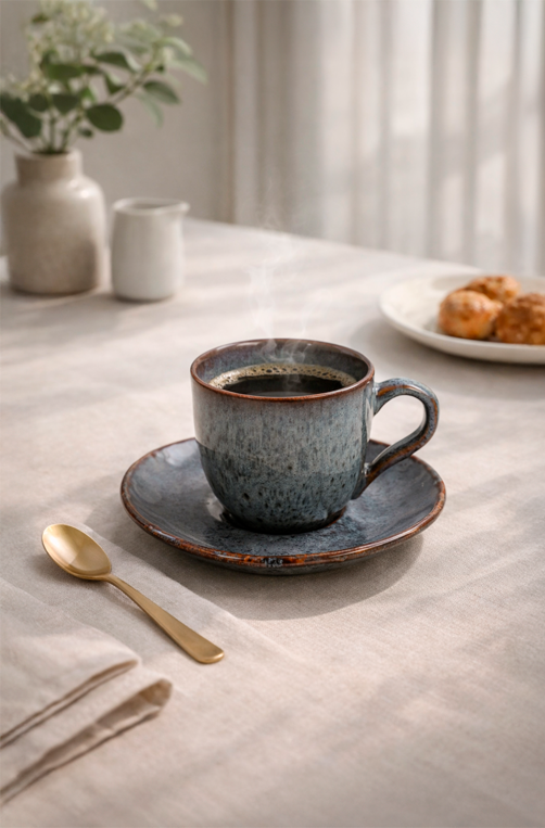 Xícara de Café com Pires Bio Basalto 120ml
