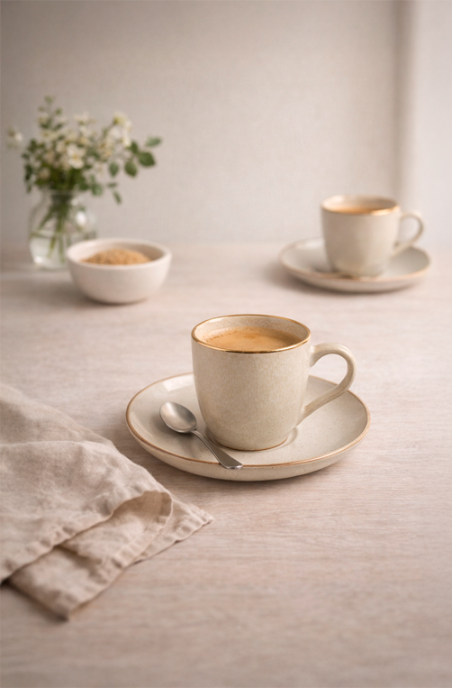 Xícara de Chá Stoneware Bio Sol Gold 170ml