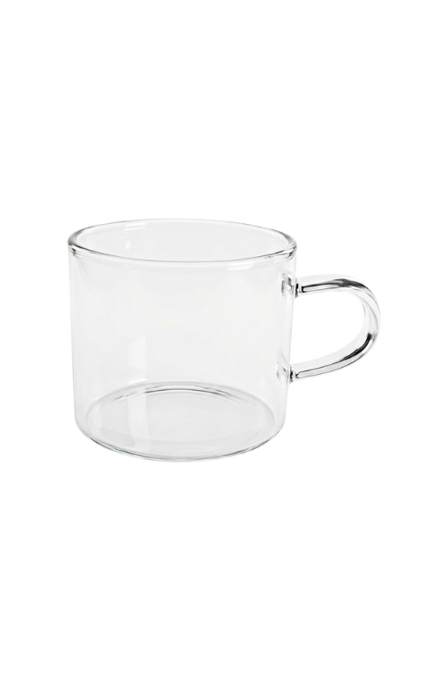 Conjunto de Xícara em Vidro Borossilicato com Suporte Herbal 7 Peças