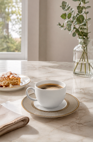 Xicara de Café com Pires Celebrate Fendi em Cerâmica 85ml