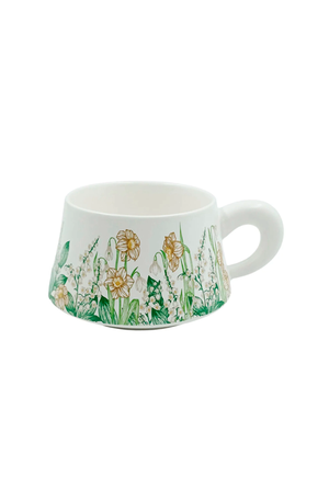 Xicara com Pires Floral em Cerâmica 250ml