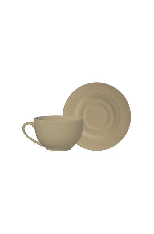 Xicara de Chá com Pires Split Taupe 250ml
