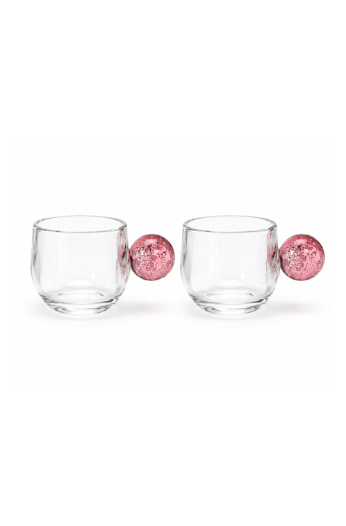 Conjunto de Xicaras Bubble Rosa 90ml 2 Peças