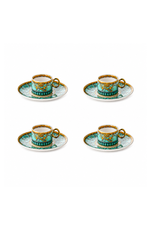 Jogo de Xicaras de Café Rocaille Azul em New Bone China 80ml 8 Peças