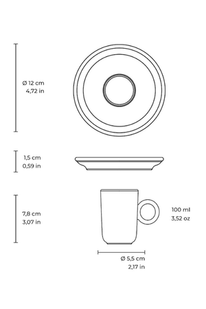 Xícara de Café com Pires Basic Snow 90ml