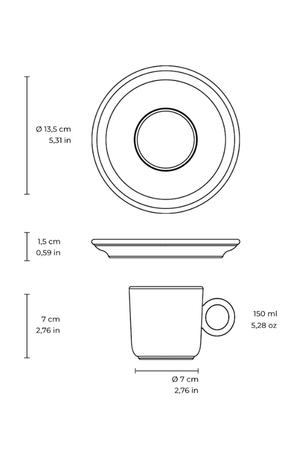 Xícara de Chá com Pires Basic Snow 150ml